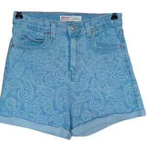 Signature Levi Strauss Heritage Mom Shorts Girls Size 14 Light Wash Stretchy